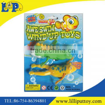 summer funny cartoon animal wind up swimming toy for kids