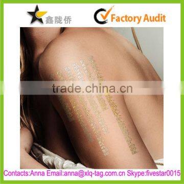 2015 New design most popular custom flash tattoo gold