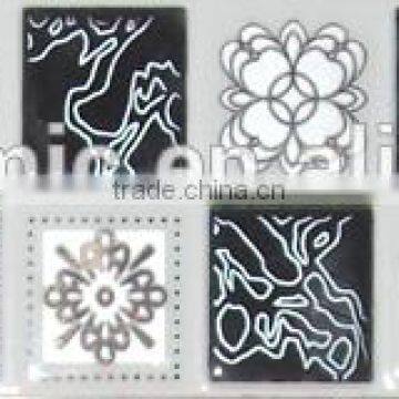 Classical style black and white decorative wall tiles border for coffee shop, restaurant