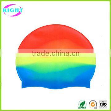 Multi-color adult funny silicone swim cap