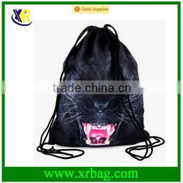 Women Mochila Man Gym bags Travel Backpack 3D Leopard Printing Drawstring Bag Cotton