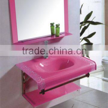 Contemporary special glass wash basin bathroom vanity(WMD-12)