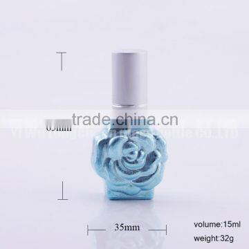 15ml Colored Rose Flower Shape Refillable Perfume Atomizer Glass Bottle,Spray Scent Bottles