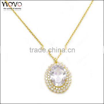 Fashion handwork crystal brass jewelry necklace