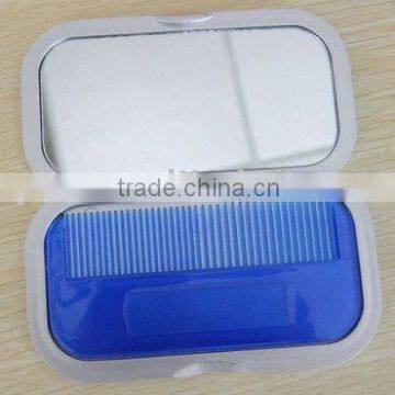 plastic cosmetic mirror with comb