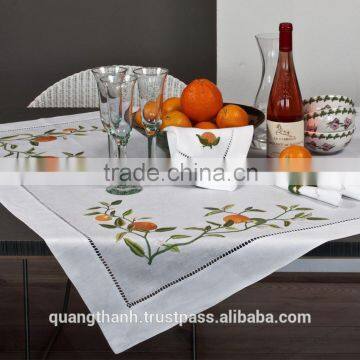 hand embroidery table cloth ,table linen