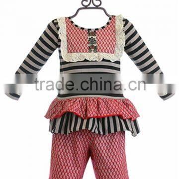 Wholesale Childrens Cotton Orange Chevron Thanksgiving Baby Girls Boutique Clothing photo-6