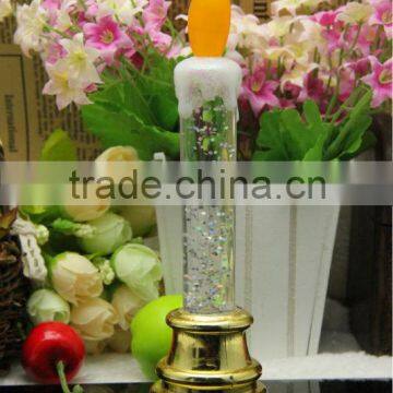 flameless battery operated led candle light christmas light glitter oil and water filled