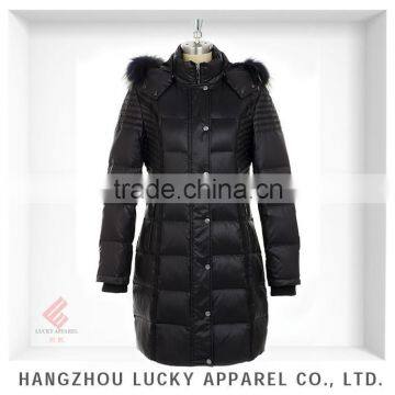 lady women fashion real fur winter down jacket LK15005