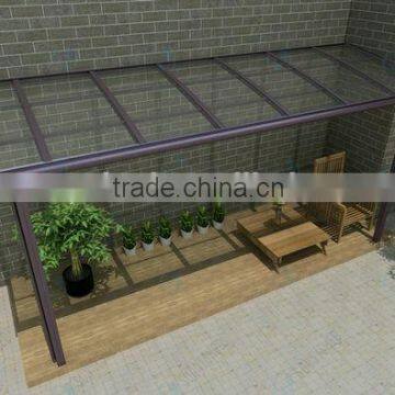 better than canvas DIY patio cover made of aluminum frame and PC panel
