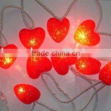 x' mas red heart-shaped led string light