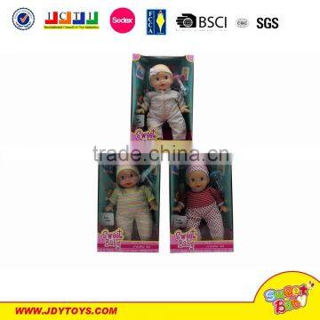 14 inch top quality cotton baby doll for play with 4 IC china wholesaler