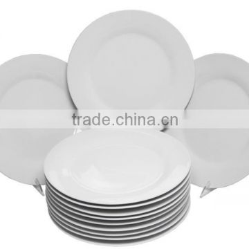 Designe plates for hotel, super white porcelain round flat plate, hotel porcelain dinner plates                        
                                                Quality Choice