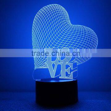 Valentine's Day Gift night light, Colorful Romantic Acrylic LED Night Light, custom Creative Acrylic night light toys