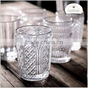 machine made carved glass cup whisky glass