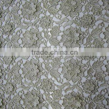 Golden Net florals nonwoven designs water soluble Embroidery textile fabric(JM330)