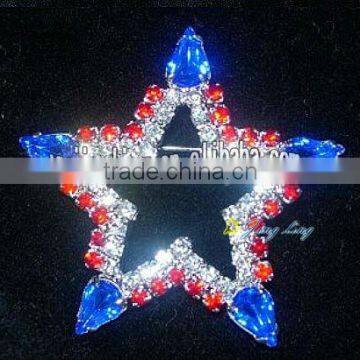 2013pageant patriotic crown star crystal brooch pin