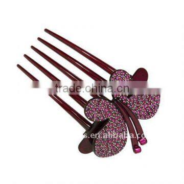 Fashion butterfly rhinestone Insert Comb