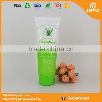 100ml Facail cleanser soft tube for cosmetics/ round cosmetic tube packaging with flip-top cap