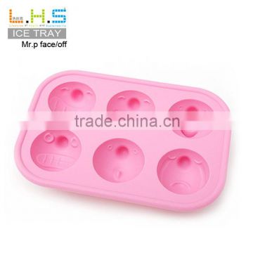 100% Food grade round lovely smile face silicone ice ball mold