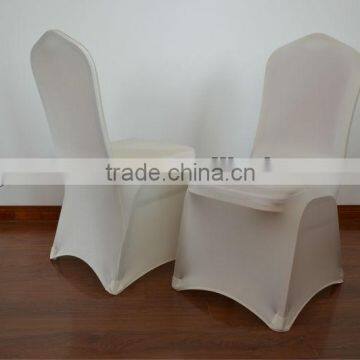 Ivory durable spandex chair covers with reinforced foot pocket for weddings