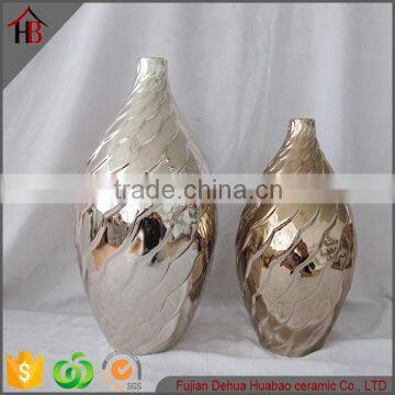 electroplated ceramic tall flower vase decor