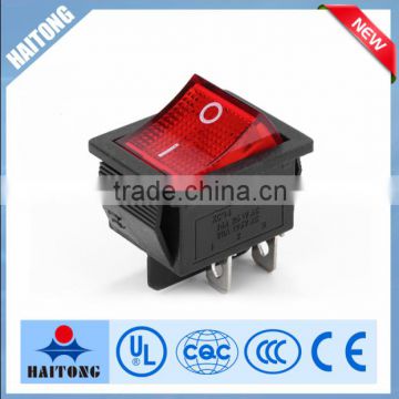 2016 hot selling waterproof 4pin rocker switch with red light RS-608,4P high quality China supplier