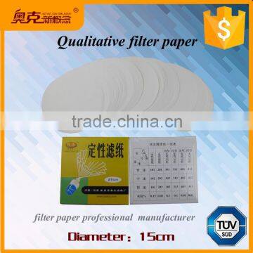 Round oil qualitative cotton pulp filter paper 15cm