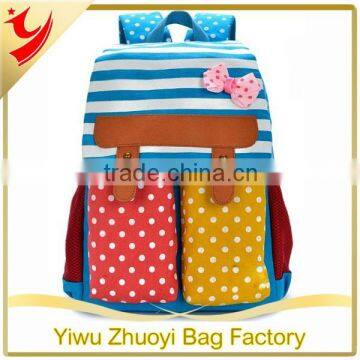 Cute kids backpack, colorful canvas kids school bags made in China