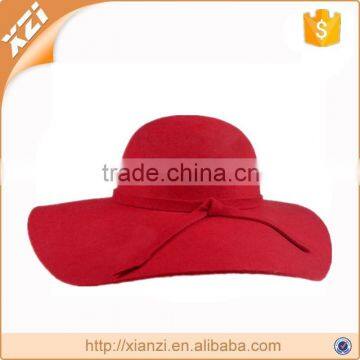 100% polyester fake wool felt floppy hats with custom adornment