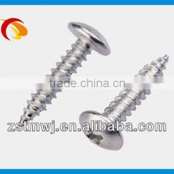 Mushroom Head Phillips Slot Self Tapping Screw A With Plating White Zinc