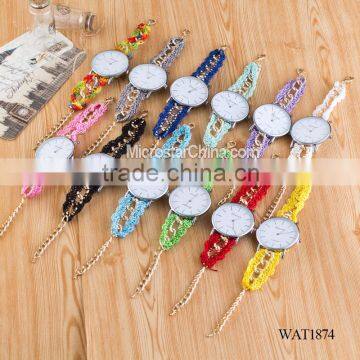 New Classic Geneva Ethnic Braided Analog Nailed Chain Watch photo-6