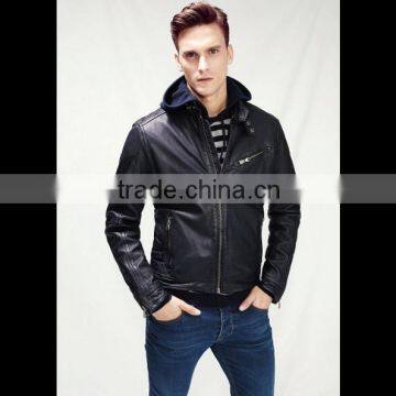 custom wholesale cheap fashion man leather jacket for men