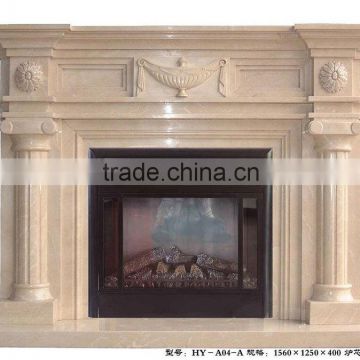 Beige Marble Fireplace