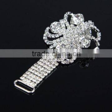2015 Beautiful Flower Rhinestone Diamante Bikin Connector 11.1*4.5cm photo-4