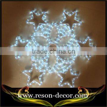 white 55*48cm snowflake with star outdoor lighted snowflakes