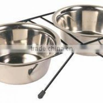 Pet Double Diner Bowls / Comedero doble con soporte