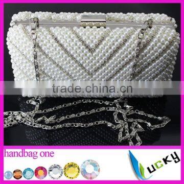 Top Quality crystal bags 100% handmade pearl beaded Luxurious party bags various ladies evening handbag