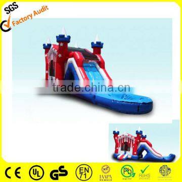 Naughty inflatable combo slide jumper with pool