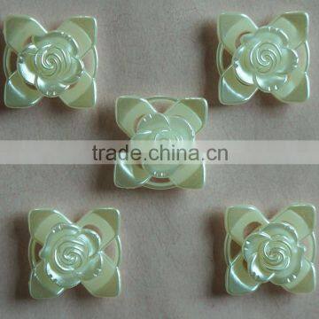 Fancy Ivory ABS rose flower shape 26mm DIY finding imitation pearl for beauty store