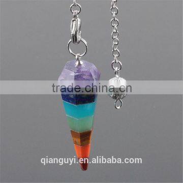 Gemstone Natural Crystal Quartz Point Pendulum Pendants Crystal Point Pendant With Silver Colored Chains photo-3
