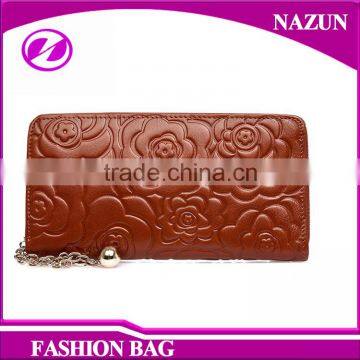 Rose Pattern Brown Designer Lady Wallet Fashion Leather Wallet Women photo-2