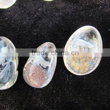 Charming small 3d crystal ball with inner pattern carving for pendant