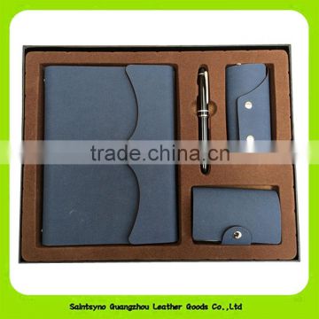 2016 Luxury Business Gift Set Leather With Notebook Card Holder Key Holder And Pen For Promotional 16028