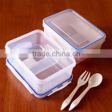 4 sides clip two compartment Leak-Proof plastic food container shantou