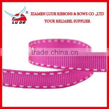 Wholesale 3/8" double-sided Saddle Stitch Grosgrain Ribbon