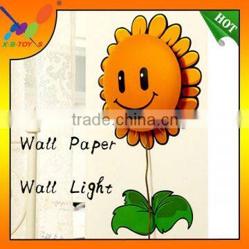 Chinese Factory Provide Lovely Sunflower Paper Wall sticker lamp