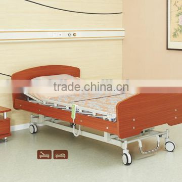 HOPEFULL new style two (2) functions wooden electric hospital bed at home/homecare bed