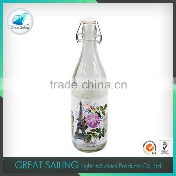 With Decal retro decal glass oil bottle