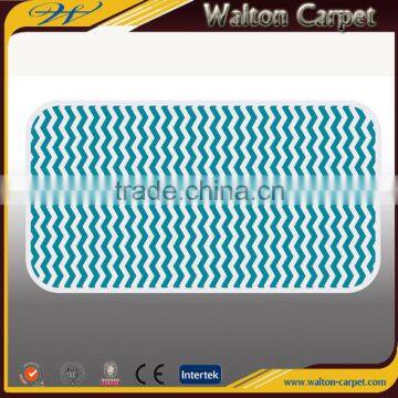 Blue zig zag popular Spanish market high end logo shower mat